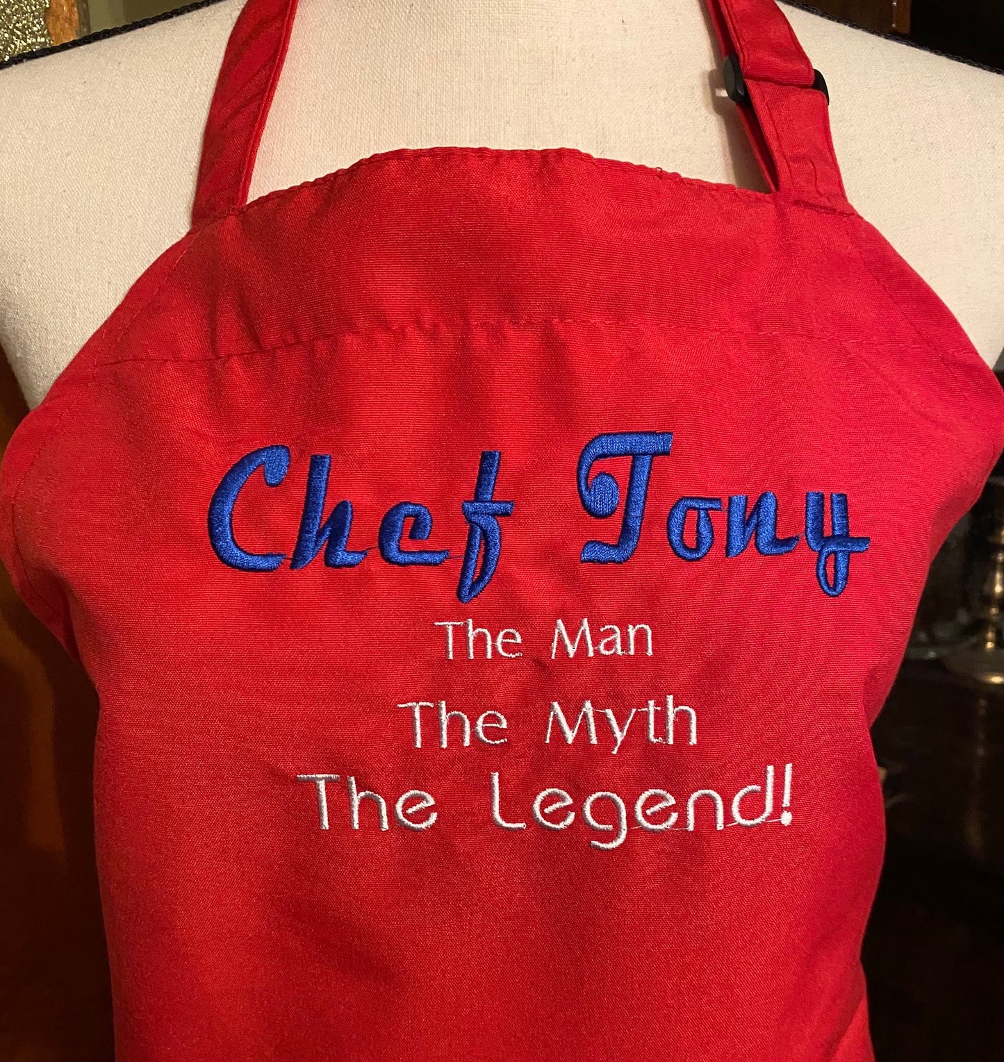 Dinner is Poured Embroidered Apron - 5 Colors - Choose Red or White Wine - A Fun Message for your Favorite Chef! Can Also be personalized