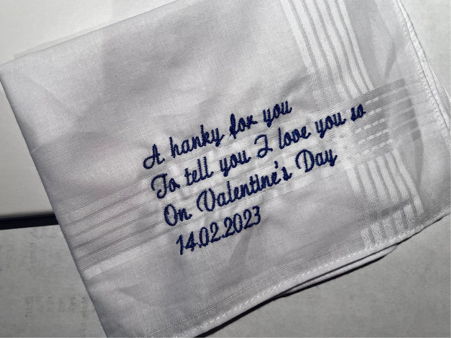 Sentimental Hanky - Personalized Embroidered Handkerchief - Gift Box Included