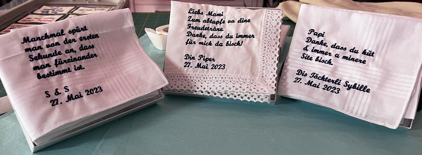 Sentimental Hanky - Personalized Embroidered Handkerchief - Gift Box Included