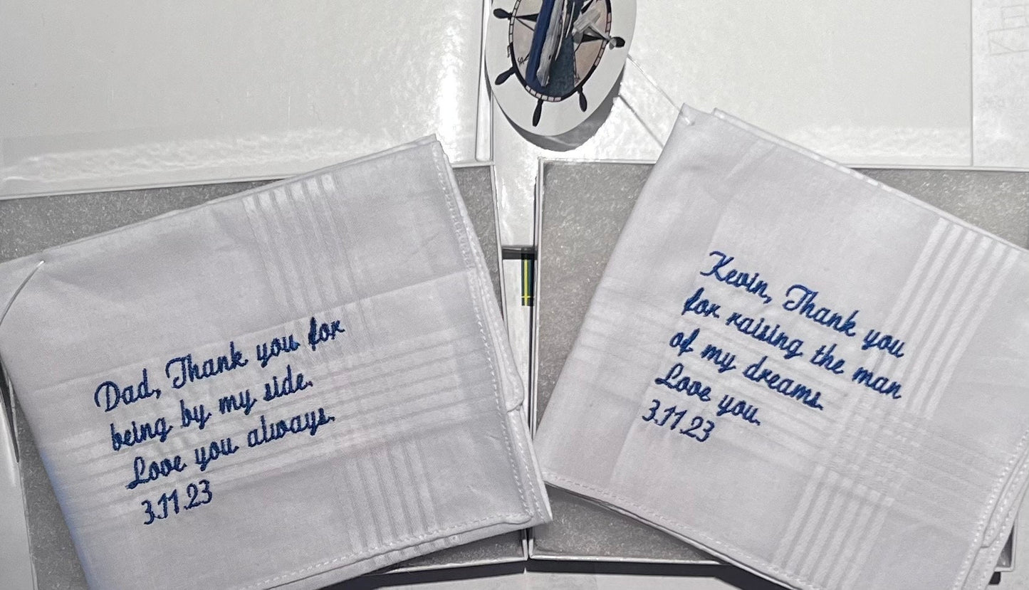 Sentimental Hanky - Personalized Embroidered Handkerchief - Gift Box Included
