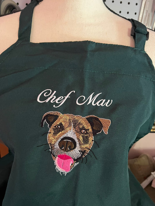 Your Best Friend Embroidered on a Unisex Apron - 4 Colors- Great for a Chef, Artist, Bartender, Stylist, or Grill Master!