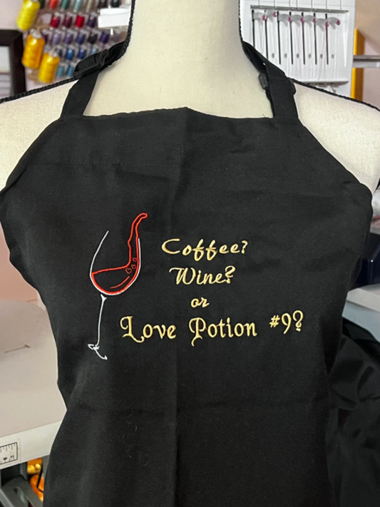 Dinner is Poured Embroidered Apron - 5 Colors - Choose Red or White Wine - A Fun Message for your Favorite Chef! Can Also be personalized