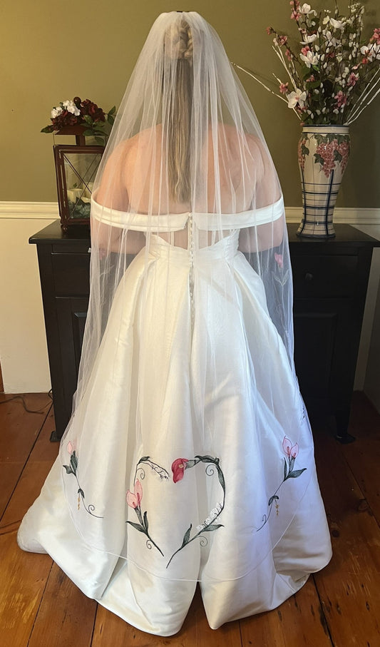 Calla Lilly Distinctive Embroidered Veil by Michele