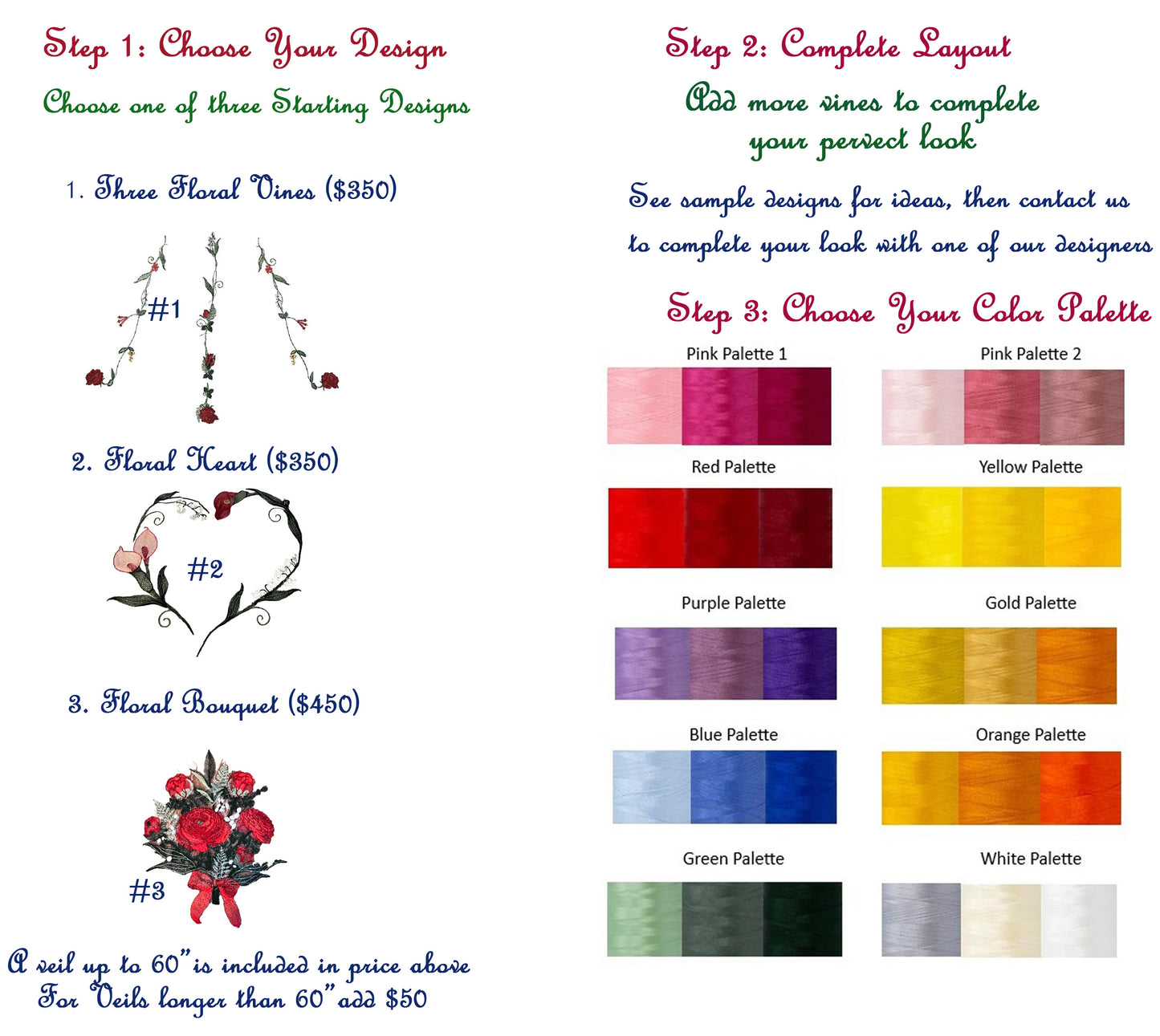 Design-Your-Own Distinctive Embroidered Veil by Michele
