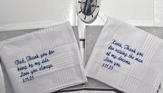 Sentimental Hanky - Personalized Embroidered Handkerchief - Gift Box Included
